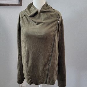 KORI America suede Moto Jacket Olive size Small